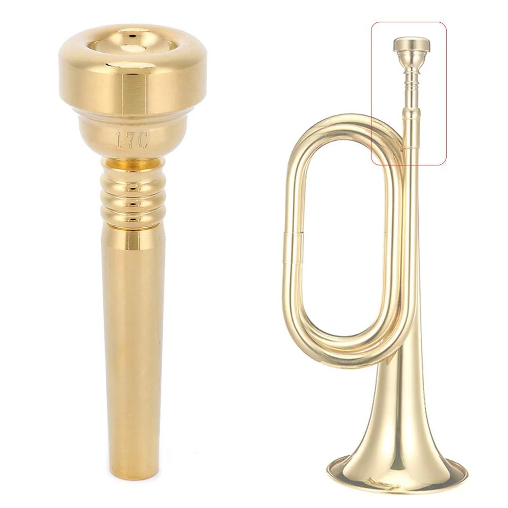 Dilwe Trumpet Mouthpiece 17C Gold Plated Wind Musical Instrument Accessory - Image 5