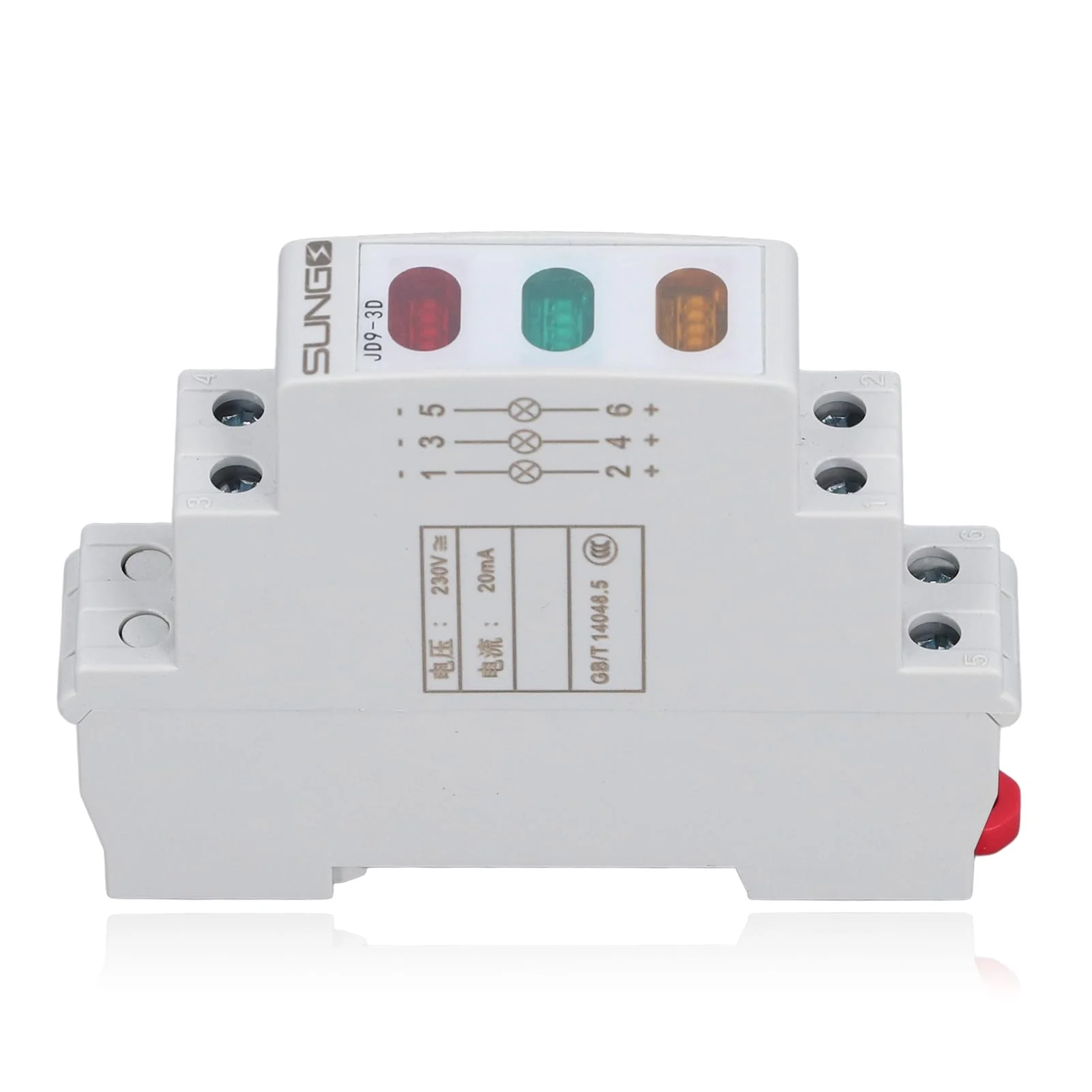 DIN Rail Indicator Light, Red Yellow Green LED Indicator Lamp for AC 50Hz 60Hz Circuits, LED Guide Rail Indicator Lights for Magnetic Starter Contactor