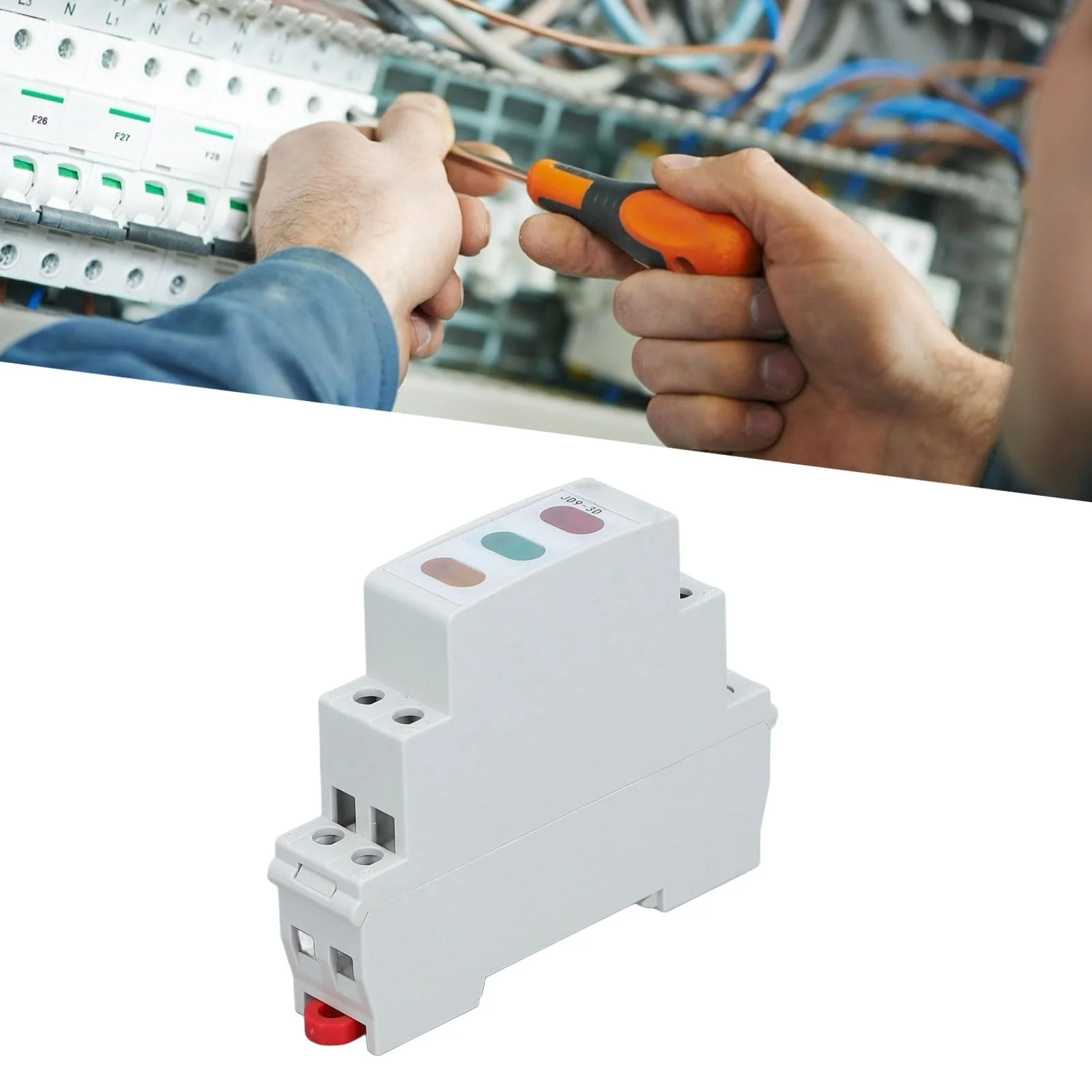 DIN Rail Indicator Light, Red Yellow Green LED Indicator Lamp for AC 50Hz 60Hz Circuits, LED Guide Rail Indicator Lights for Magnetic Starter Contactor - Image 4
