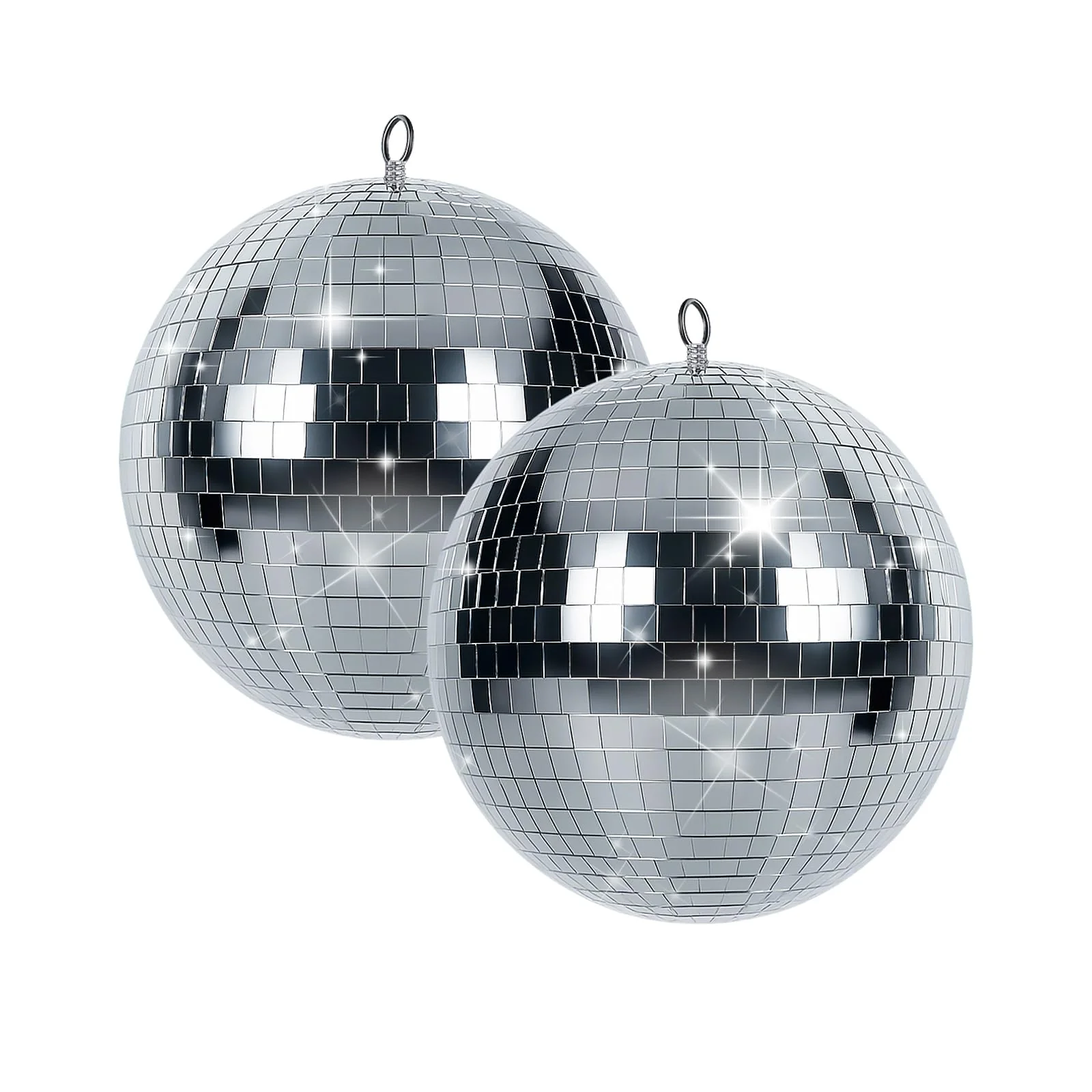Disco Ball 2 Pack, 8 Inch Shatterproof PET Mirror Disco Ball Decor for Party, Wedding, Club - Safe & Durable Hanging Dance Balls, Non-Glass Party Decorations
