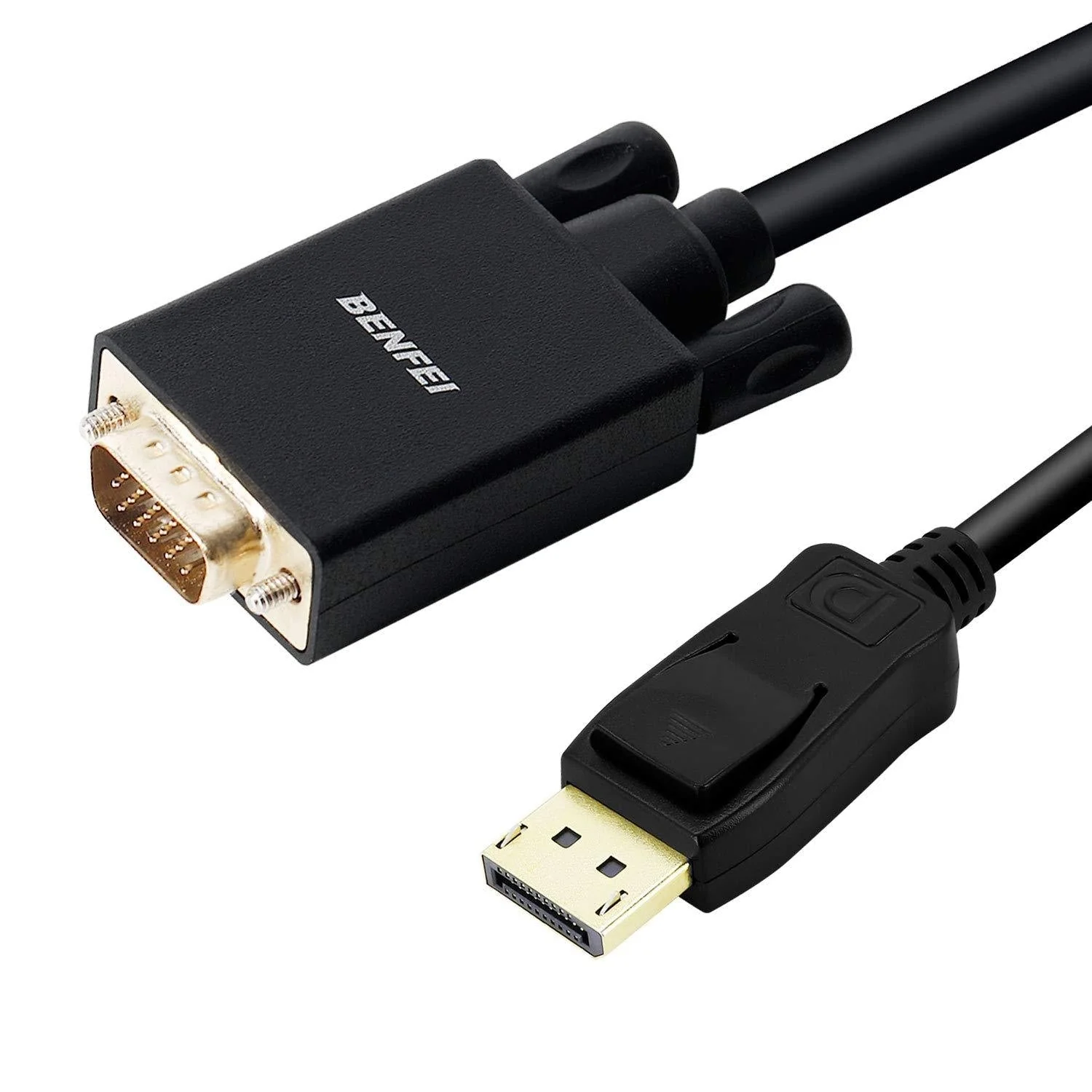 DisplayPort to VGA Adapter, Benfei DP DisplayPort to VGA 6 Feet Cable Male to Male Gold-Plated Cord Compatible for Lenovo, Dell, HP, ASUS and Other Brand 1 PACK