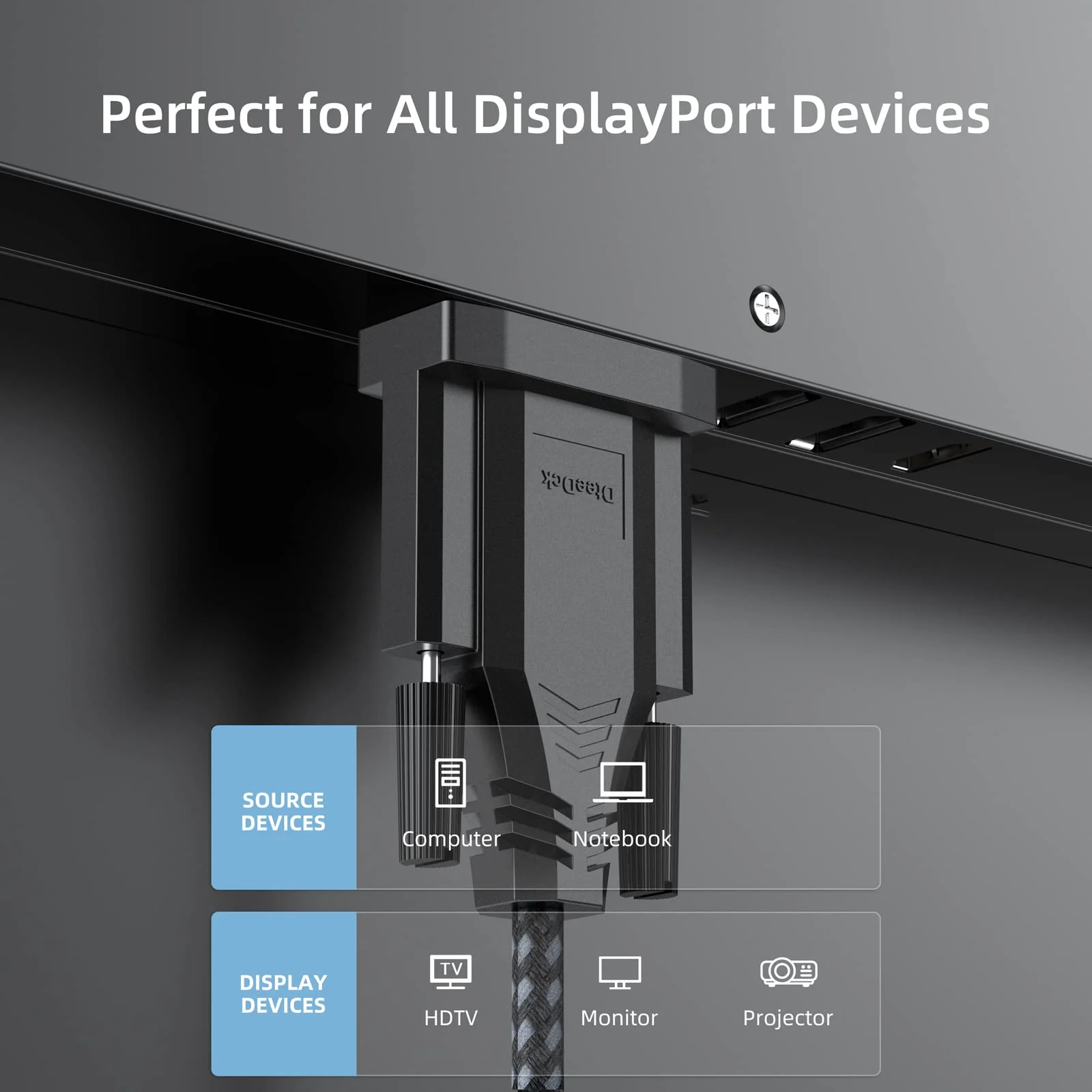 DisplayPort to VGA Cable 10ft, DP Display Port to VGA Adapter Cable Converter Male to Male Braided Cord for Monitor Desktop Laptop Display Projector HDTV 10 Feet 1 Pack - Image 5