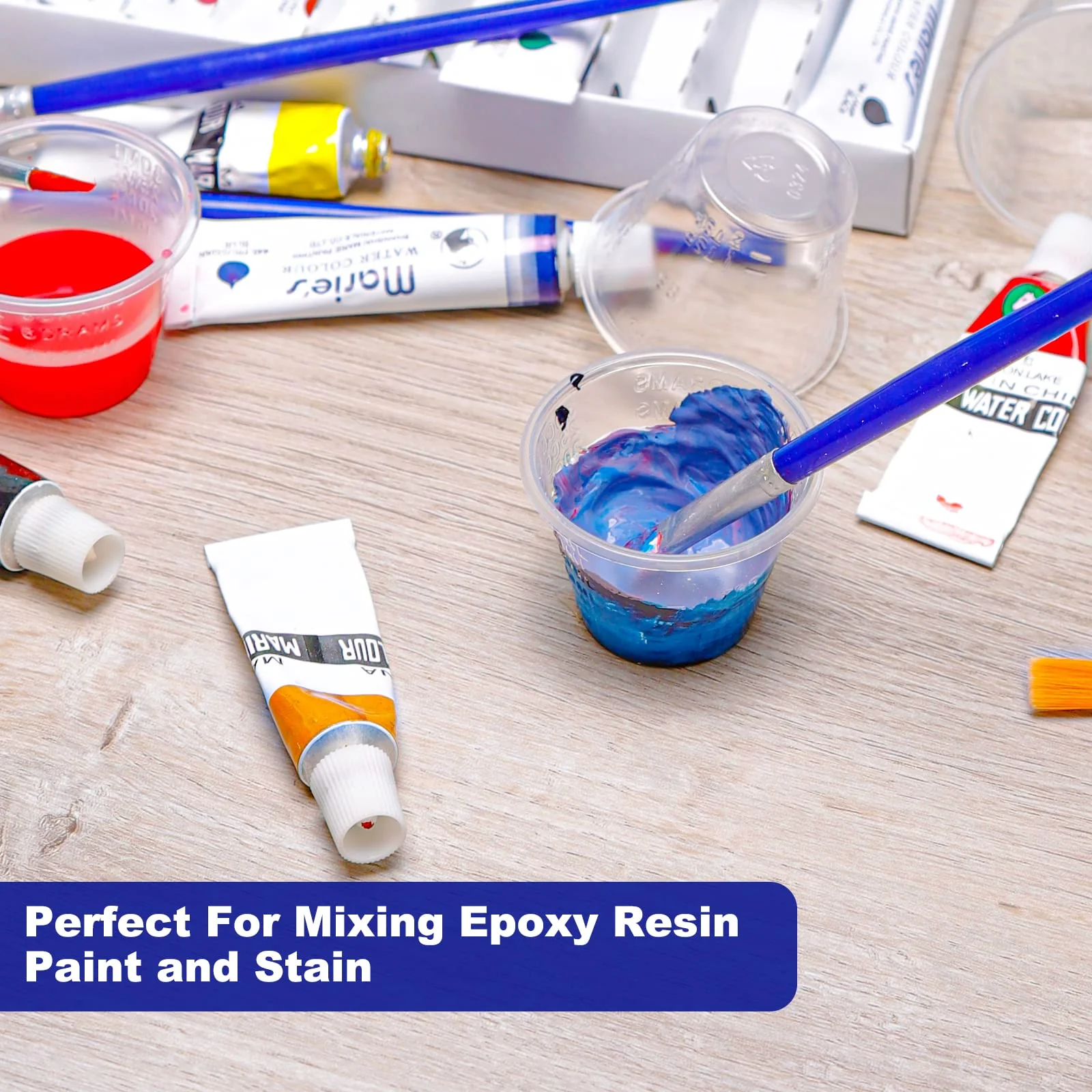 Disposable Medicine Cups Graduated, Bulk Pack of 100, 1 oz (30ml) Small Plastic Measuring Cup for Liquid Medication, Paint, epoxy, Pill and Resin. - Image 6