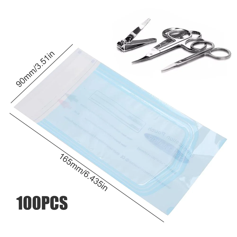 Disposable Sterilisation Bags, 100 x Sterilisation Bags 9 x 16.5 cm with Sealing Sterilising Bag, Sterilising Bag for Autoclaves, Self-Adhesive, Sterilising Bags for Autoclaves - Image 3