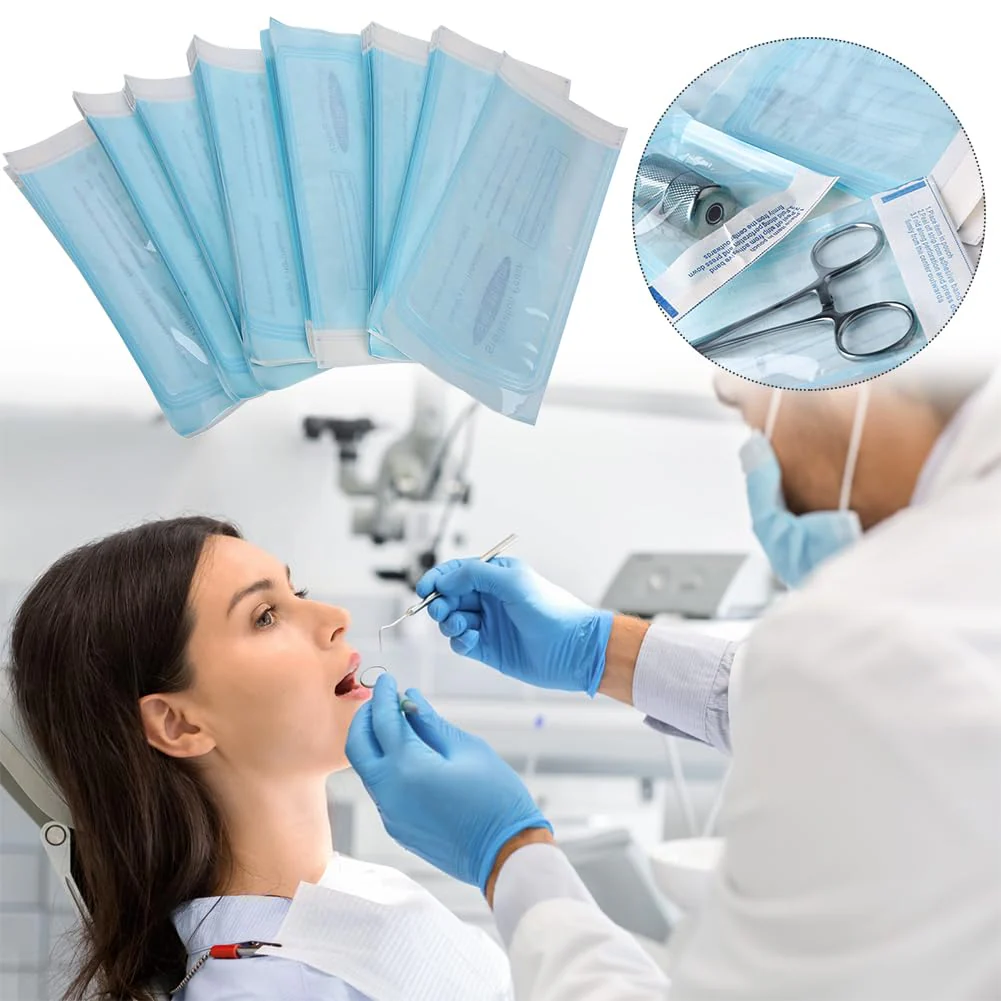 Disposable Sterilisation Bags, 100 x Sterilisation Bags 9 x 16.5 cm with Sealing Sterilising Bag, Sterilising Bag for Autoclaves, Self-Adhesive, Sterilising Bags for Autoclaves - Image 4