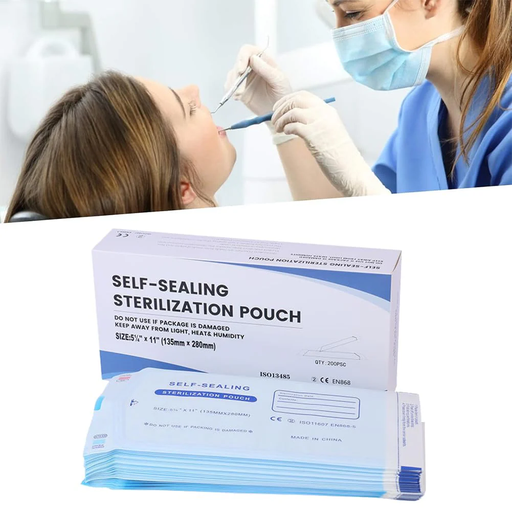 Disposable Sterilisation Bags, 200 x Sterilisation Bags (135 x 280 mm) with SK Seal Sterilising Bag, Sterilising Bag for Autoclaves, Self-Adhesive, Sterilisation Bag for Autoclaves - Image 6