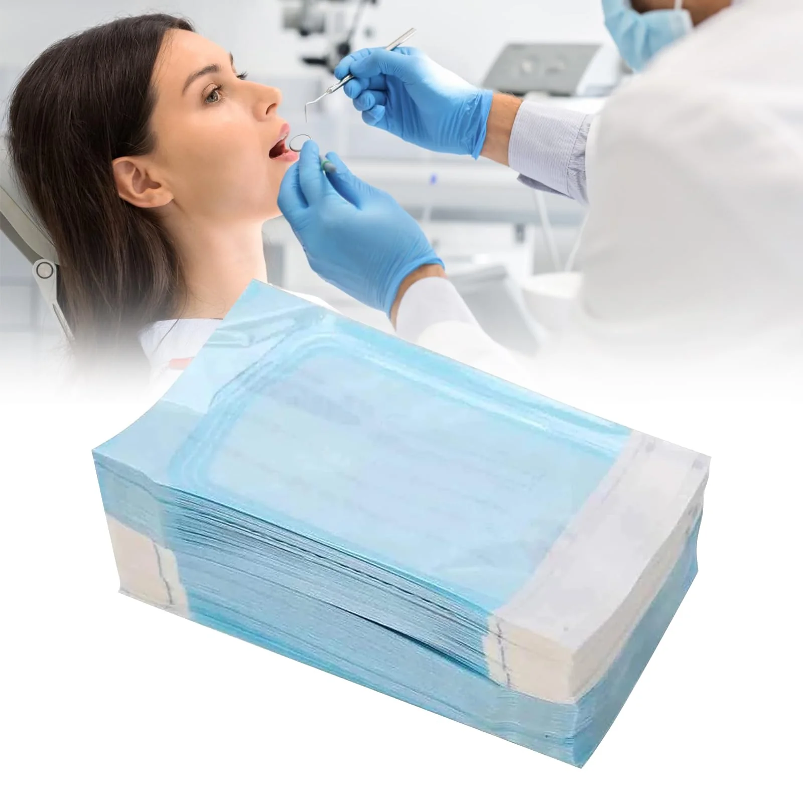 Disposable Sterilisation Bags, 200 x Sterilisation Bags 5.7 x 13 cm with SK Seal Sterilising Bag, Sterilising Bag for Autoclaves, Self-Adhesive, Sterilising Bag for Autoclaves