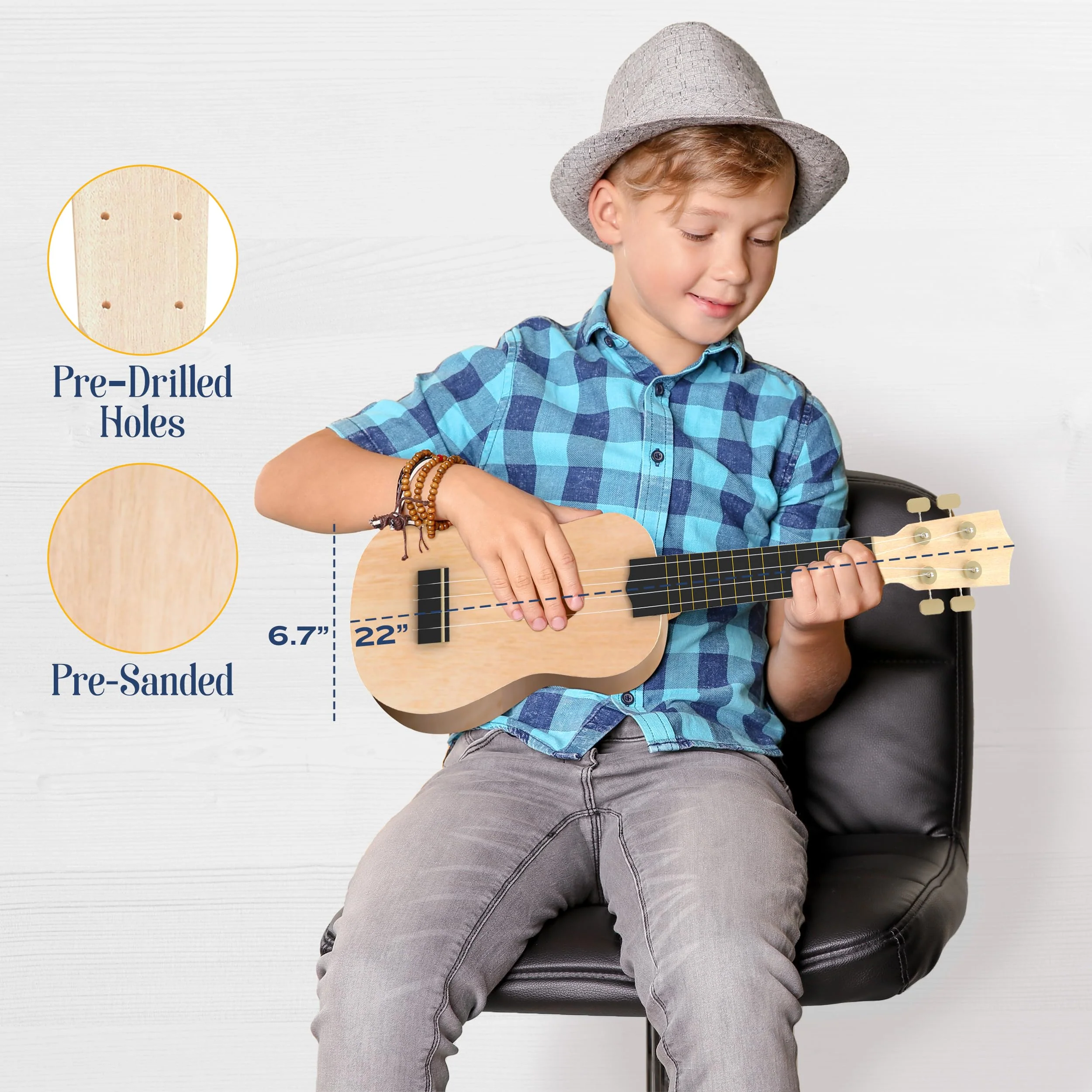 DIY Ukulele Kit Soprano (21inch) Build Your Own Guitar Kit with our Ukuleles Guitar Build Kit. DIY Ukelele Kit has 33 Pieces for all DIY Guitar needs. Guitar diy kit great to Build Your Own Ukulele - Image 2