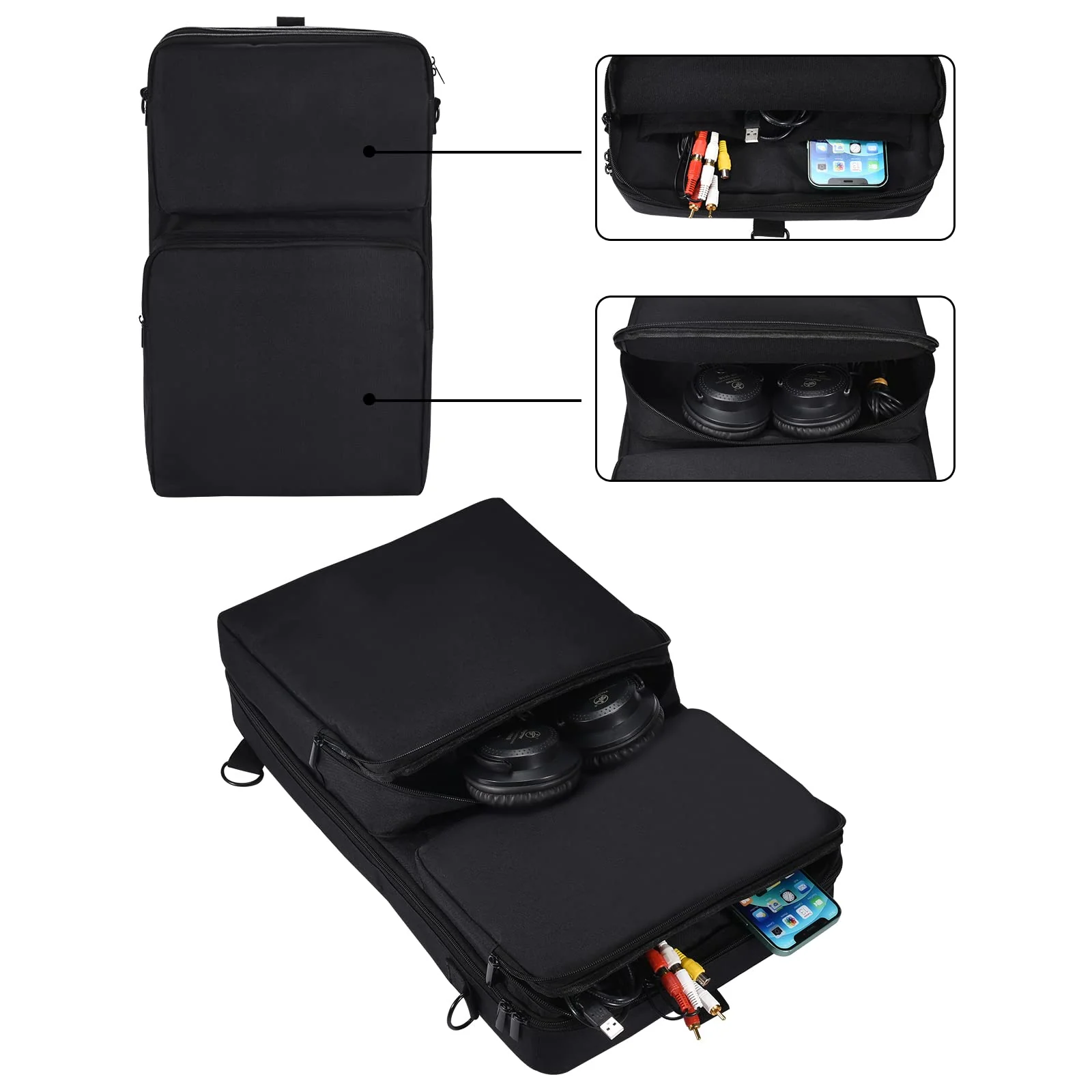 DJ Controller backpack for Pioneer DDJ 400 DJ/DDJ FLX4/DDJ SB3/Roland DJ 202/Hercules Inpulse 300/Native Instruments Traktor Kontrol S2 Mk3, Outdoor Party Street Performance for DJ Controller Case - Image 5