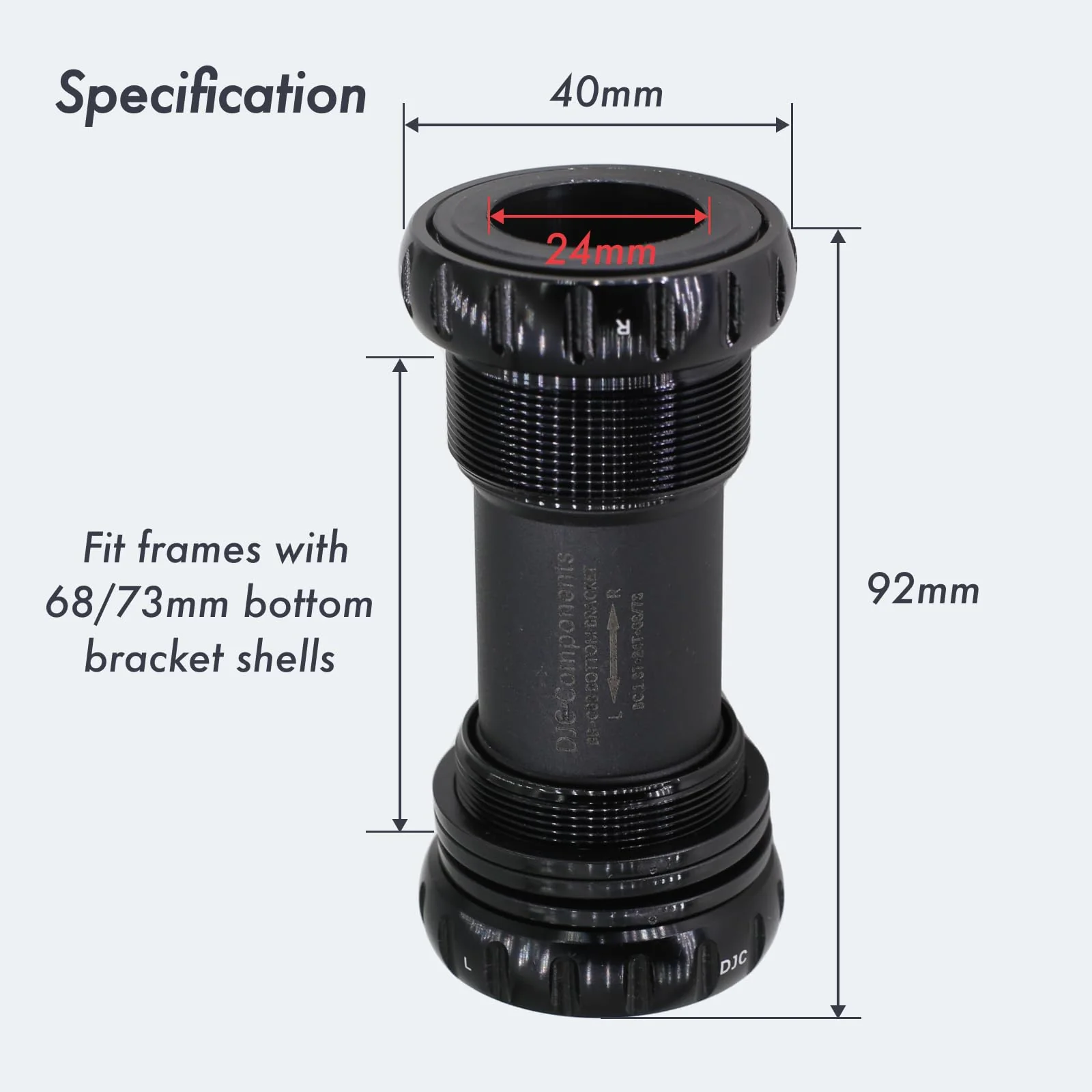 DJC Bike Bearing Bottom Bracket BSA 68-73mm English Threaded BB 22 24mm GXP Spindle, Fit MTB Road Bike Hollow Deore XT SLX R7000 R8000 4700 5800 6800 IXF Prowheel(GXP 22-24mm Black) Steel Bearing GXP 22-24mm Black - Image 2
