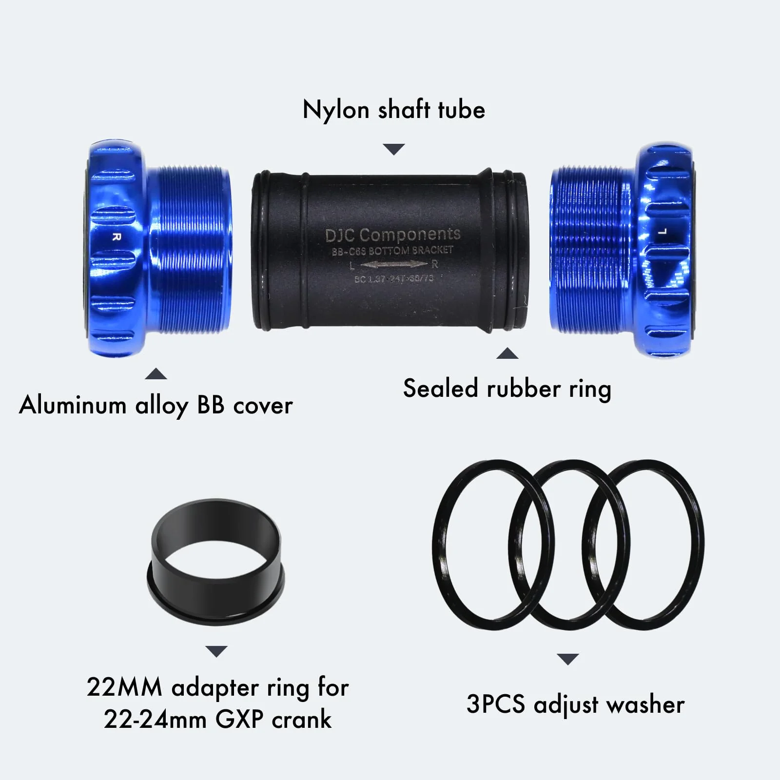DJC Bike Bearing Bottom Bracket BSA 68-73mm English Threaded BB 22 24mm GXP Spindle, Fit MTB Road Bike Hollow Deore XT SLX R7000 R8000 4700 5800 6800 IXF Prowheel(GXP 22-24mm Black) Steel Bearing GXP 22-24mm Black - Image 3