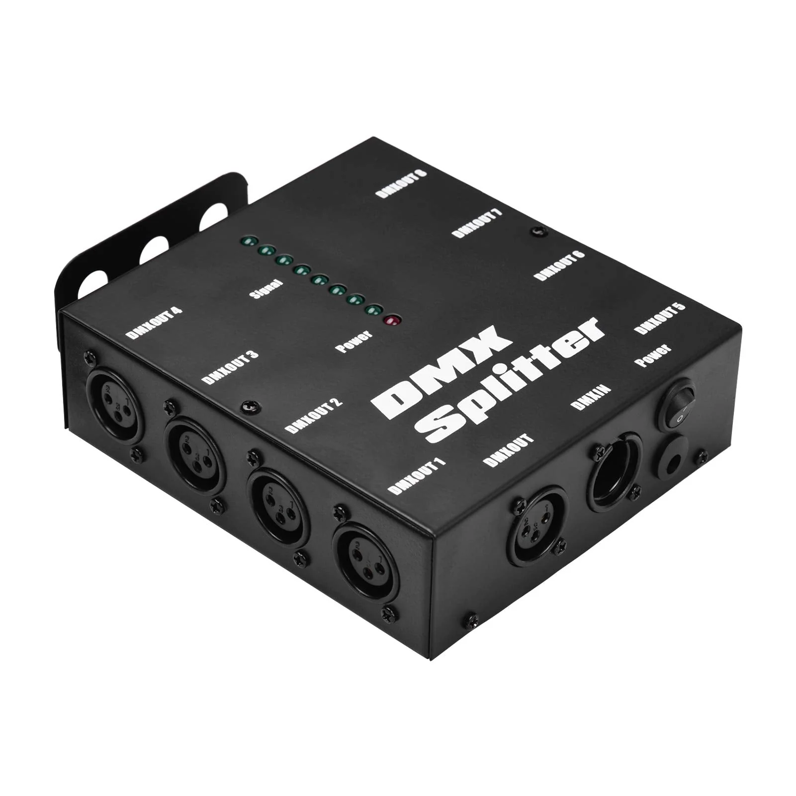 DMX512 Optical Signal Amplifier Spliter Distributor 1 Direct Input & Output 8 Independent Outputs for Light Controller Stage Console Party DJ Club Disco KTV Light with Power Adapter,Signal Split
