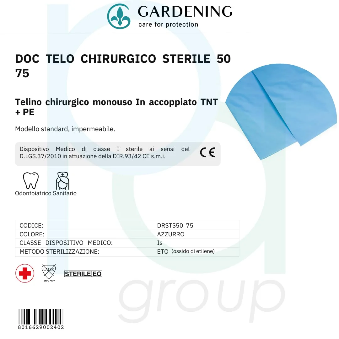 DOC Sterile Surgical Wipes TNT 50 x 75 cm Pack of 10 Waterproof Surgical Pads in conjunction with TNT + PE Size 50 x 75 (Pack of 10) - Image 3