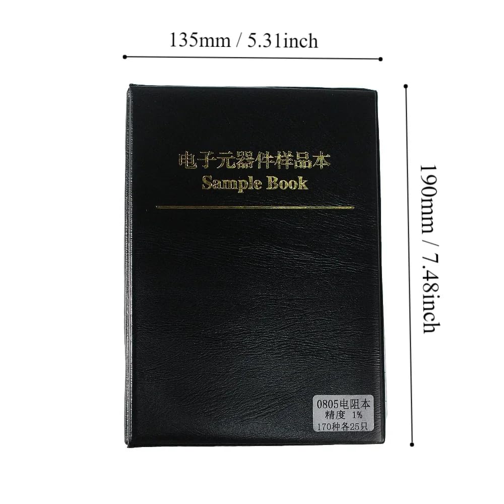 DollaTek 1% 0805 SMD Resistance Assorted Folder (0 Ohm-10M Ohm) 170value x 50pcs = 8500pcs Sample Book 0805 Resistor - Image 4