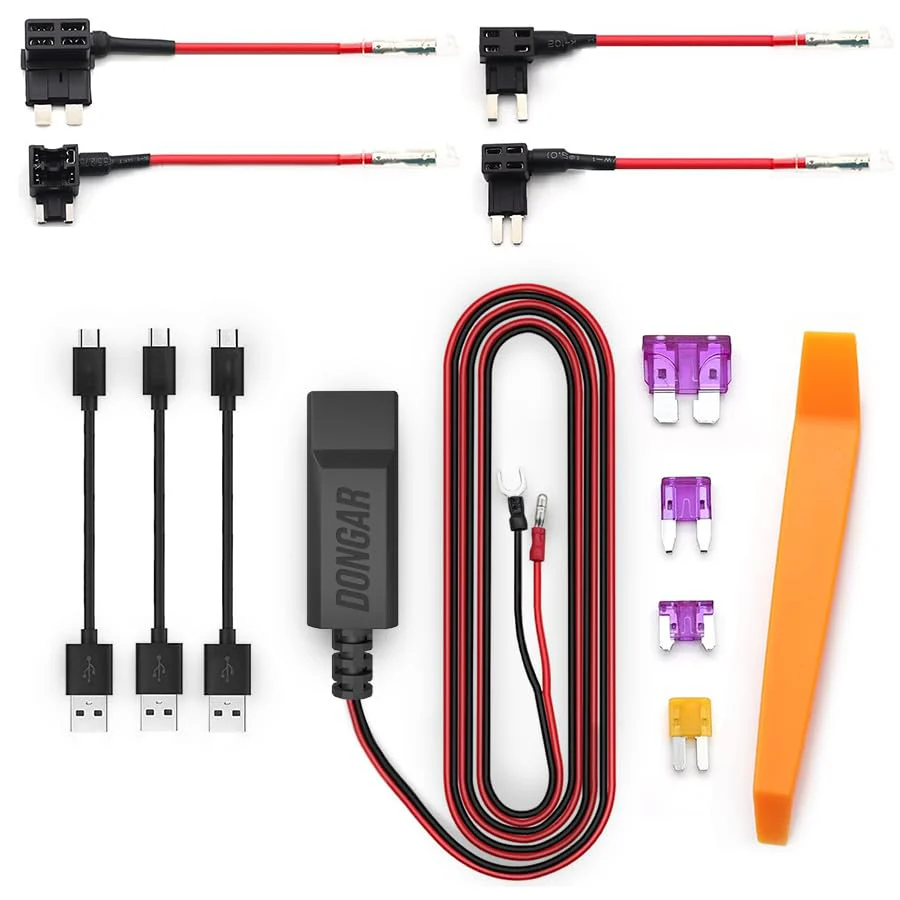 Dongar Dash Cam Hardwire Kit, Universal USB Hardwire Kit compatible with all USB devices, Windshield Mountable, Works with All Vehicles –Toyota, Ford, Chevrolet, Honda, Subaru, Hyundai, Jeep, & More - Image 2