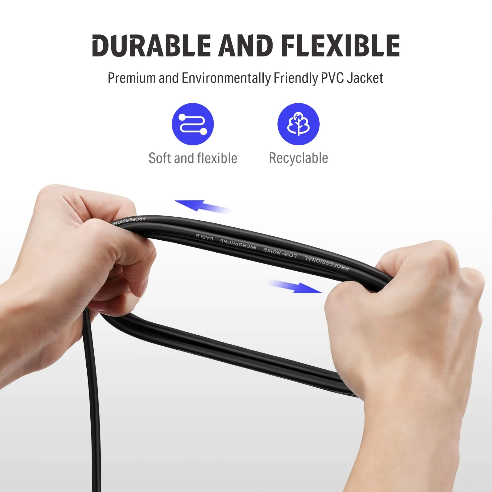 Donner 25ft TRS Cable 1/4” Male Right Angle to 1/4” TRS Male Straight Balanced Stereo Audio Patch Guitar Cable Black Sturdy No Hum 25 Feet Right Angle& Straight-TRS Cable - Image 5
