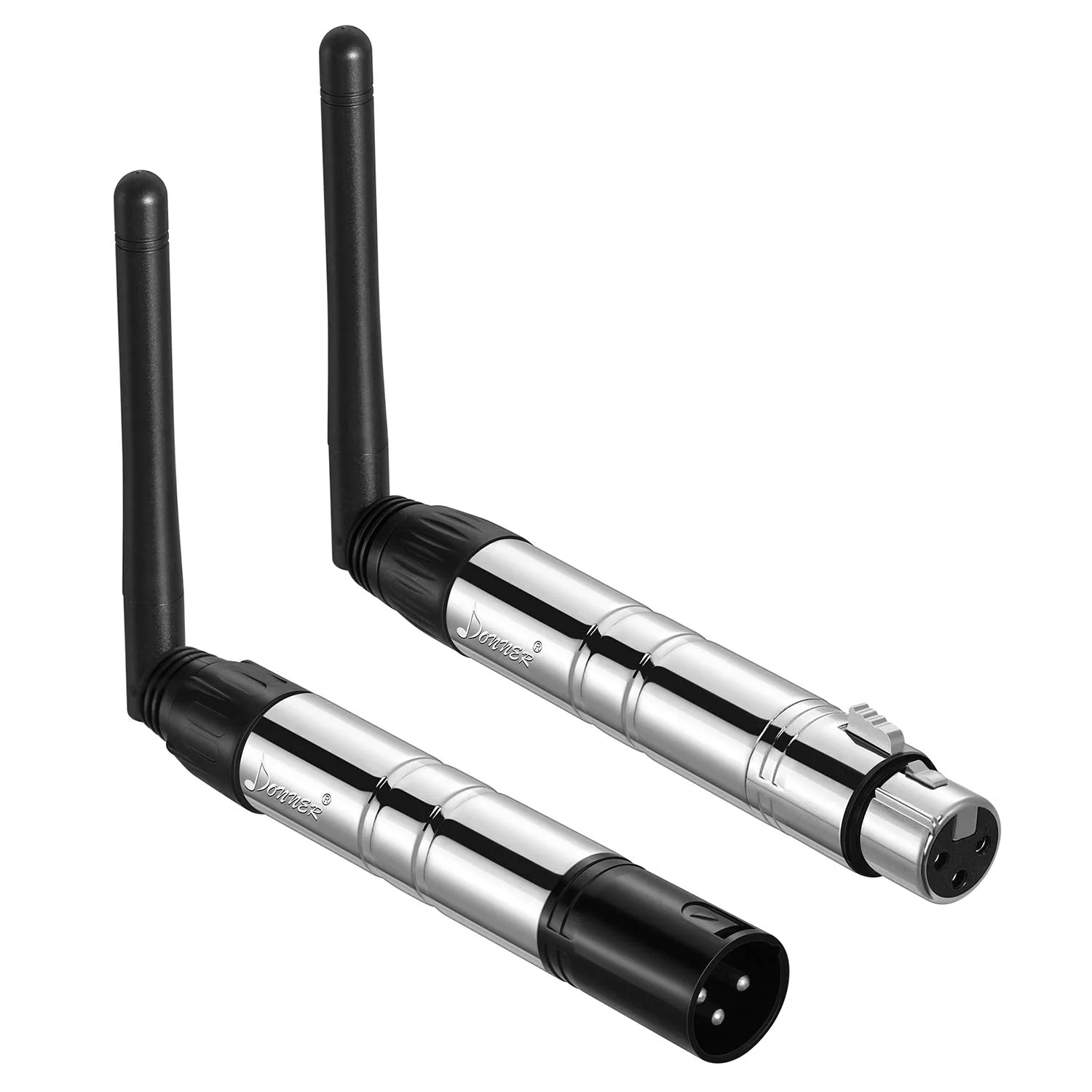 Donner 2PCS DMX512 DMX Dfi DJ 2.4G Wireless 1 Receiver with Light Dome& 1 Transmitter Stage Lighting Control (Silver) Silver