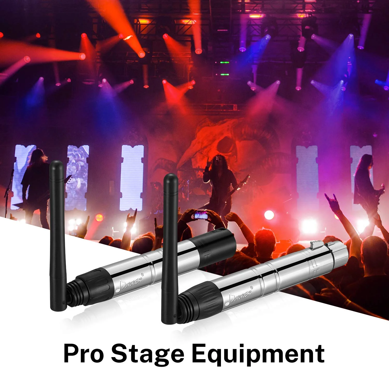 Donner 2PCS DMX512 DMX Dfi DJ 2.4G Wireless 1 Receiver with Light Dome& 1 Transmitter Stage Lighting Control (Silver) Silver - Image 6