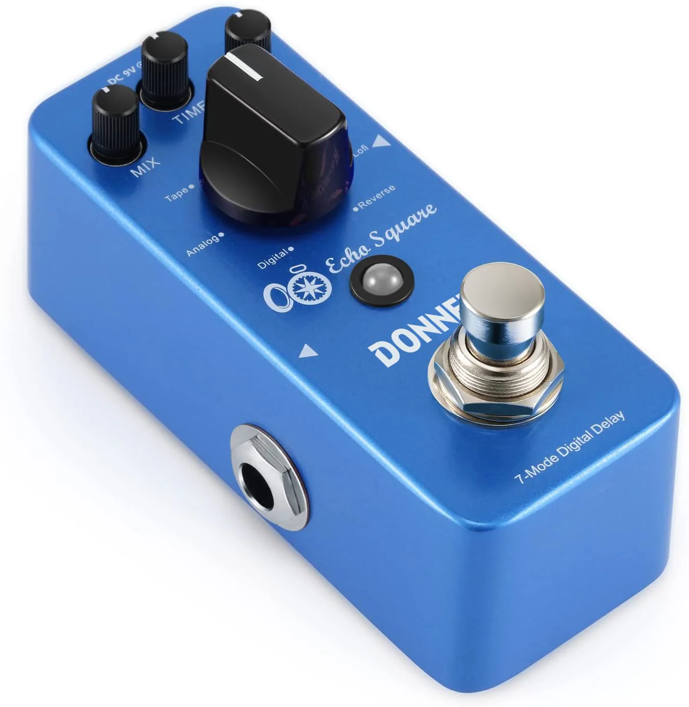 Donner Echo Square Delay Pedal - Digital 7-Modes Delay for Electric Guitar, Multi-Delay including Digital, Analog, Tape, Mod, Sweep, Lofi, Reverse - True Bypass Blue Digital Delay