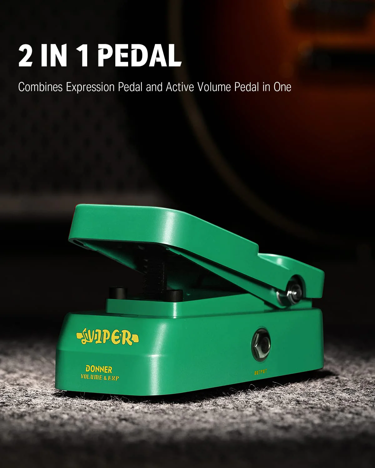 Donner Volume Pedal, Viper 2 in 1 Passive Volume Expression Pedal, Guitar Volume Pedal Pure Analog EXP Pedal Expression Volume - Image 2