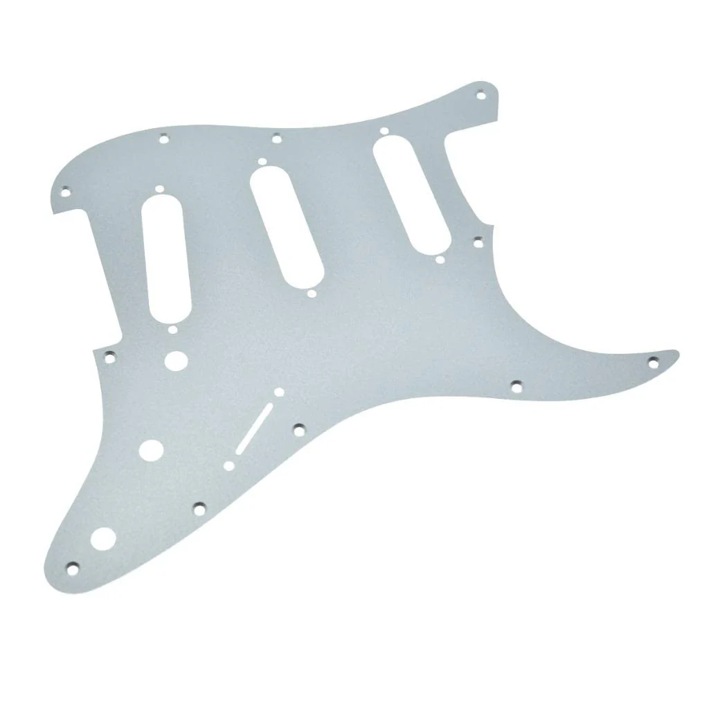 Dopro 11 Hole Matte Aluminum Strat SSS Pickguard Metal Anodized ST Pick Guard Scratch Plate for USA/Mexico ST/Strat Matte Silver