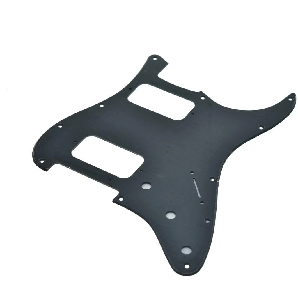 Dopro 11-Hole ST Style Dual Humbucker HH Pickguard for American Strat Guitars with dual humbucking pickups Round Corner Hole Matte Black - Image 3