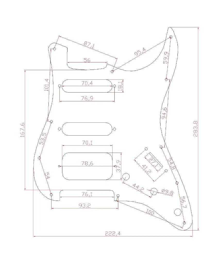 Dopro 11-Hole Strat HSS Guitar Pickguard 2-Screw Humbucking Pickup Mount for American FD Stratocaster Aged Pearl - Image 2