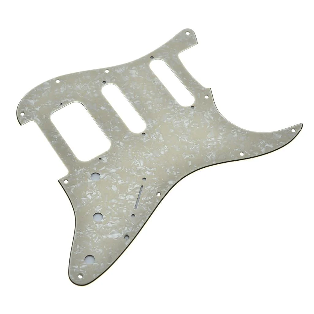 Dopro 11-Hole Strat HSS Guitar Pickguard 2-Screw Humbucking Pickup Mount for American FD Stratocaster Aged Pearl - Image 3