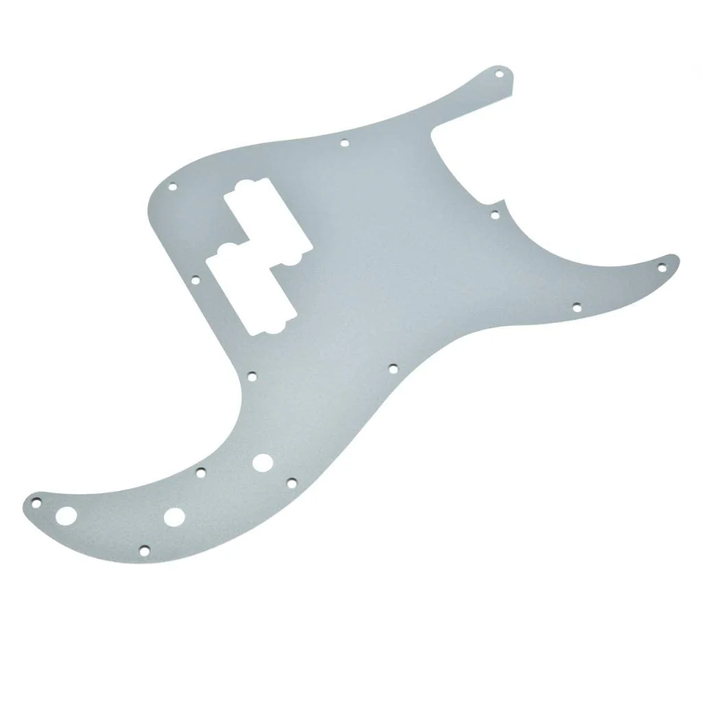 Dopro 13 Hole Matte Aluminum Precision P Bass Pickguard Metal Anodized P Bass Pick Guard Scratch Plate for USA/Mexico Precision P Bass Matte Silver