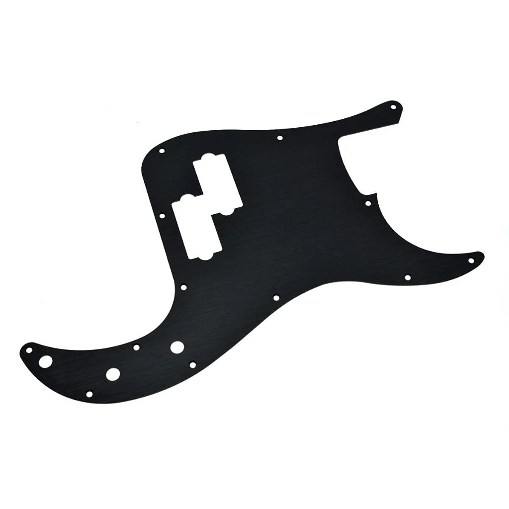 Dopro 13 Hole Right Handed Modern-Style Metal Aluminium Anodized Precision Bass P Bass Pickguard Fits American Fender P Bass Black Right Handed Version