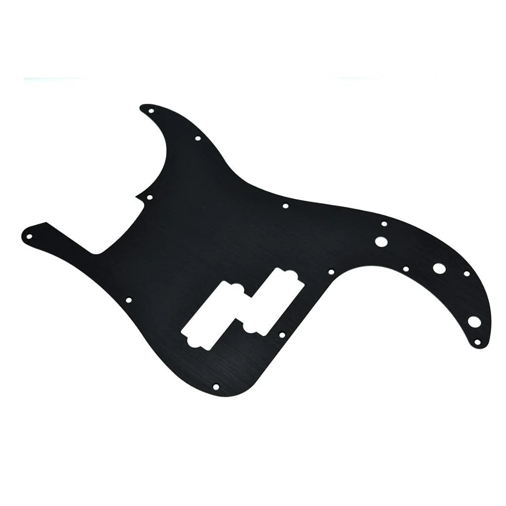 Dopro 13 Hole Right Handed Modern-Style Metal Aluminium Anodized Precision Bass P Bass Pickguard Fits American Fender P Bass Black Right Handed Version - Image 3
