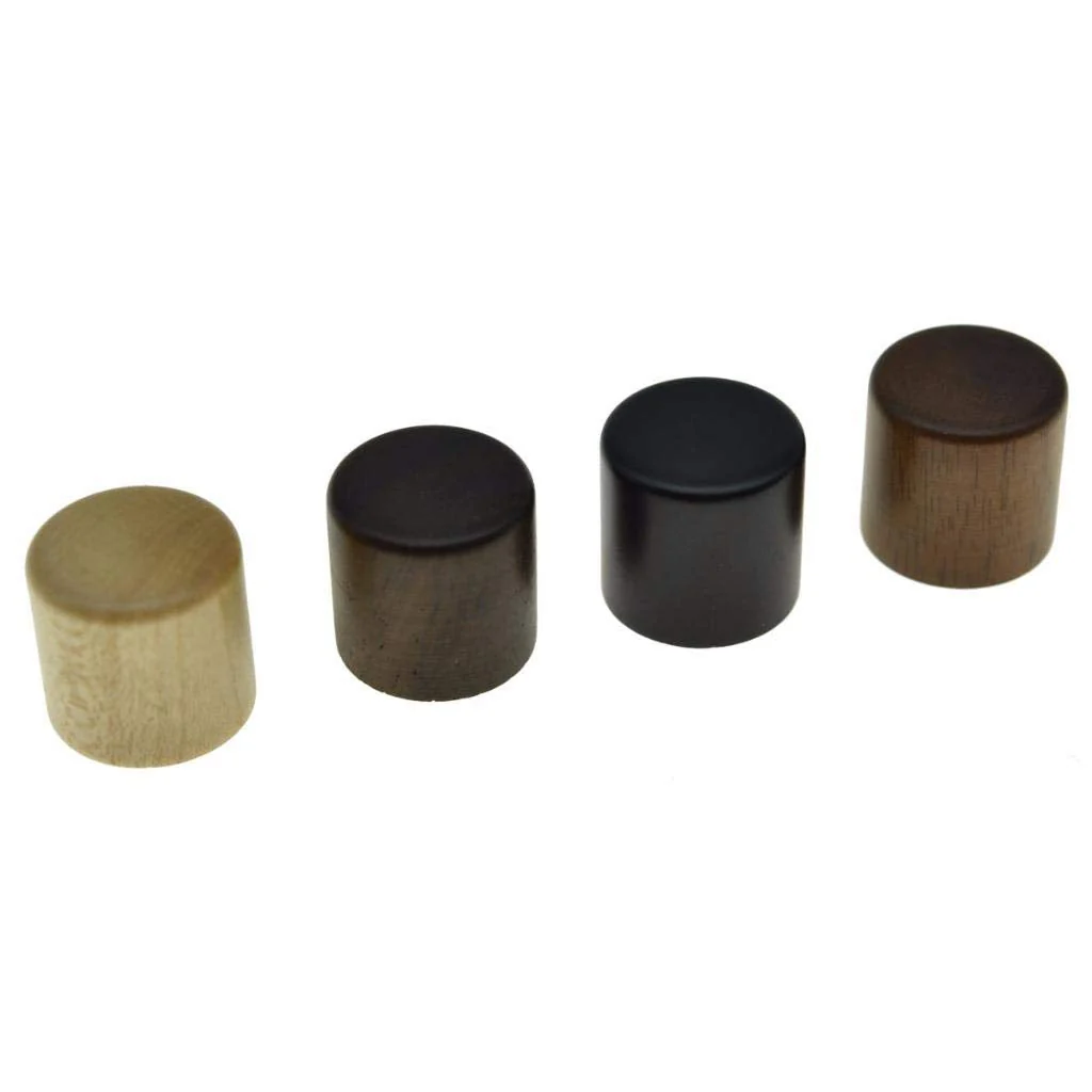 Dopro 2-Pack Wood Knobs Tele Style Flat Top Dome Knobs Guitar Bass Wood Knob Barrel Knobs Ebony Wood - Image 5