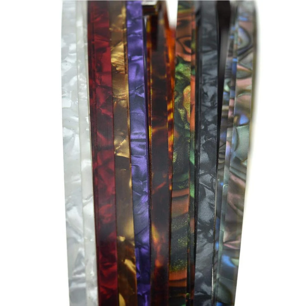 Dopro 2pcs Guitar Binding Purfling Strips Guitar Binding Strip 1650 * 5 * 1.5mm for Acoustic or Classical Guitar Brown Pearl - Image 5