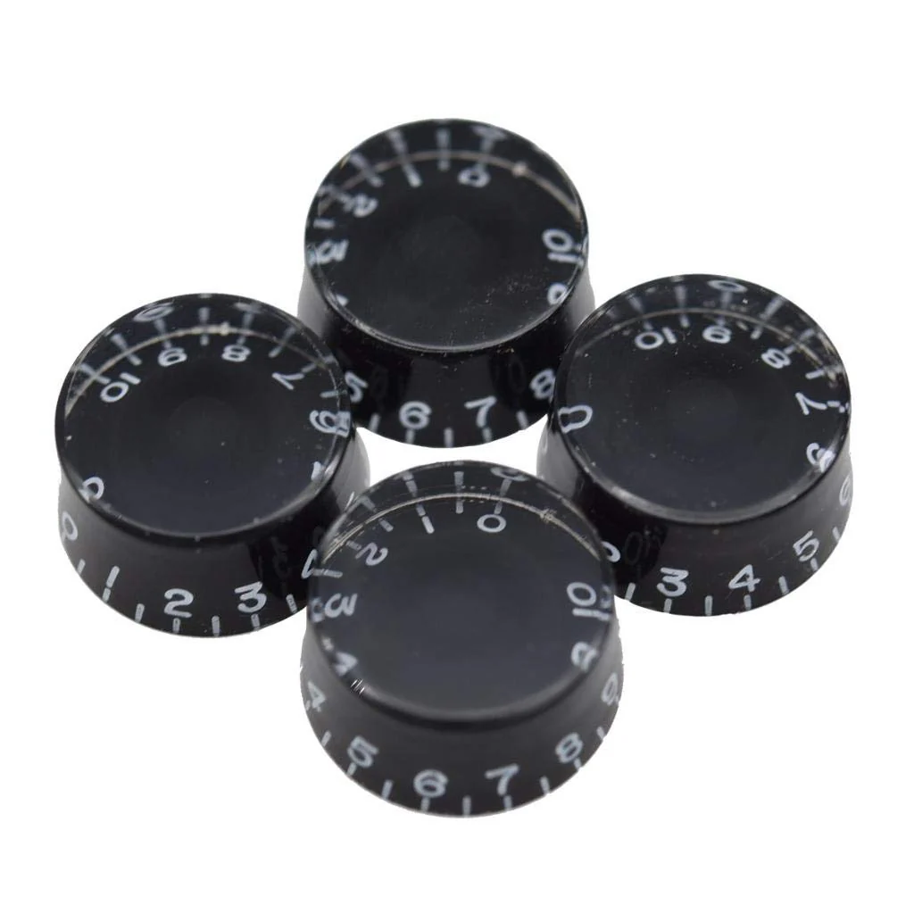 Dopro 4pcs USA(Imperial) LP Guitar Speed Dial Knobs 24 Fine Splines Control Knobs for USA Les Paul/CTS Pots Black Pack of 4 Black-1