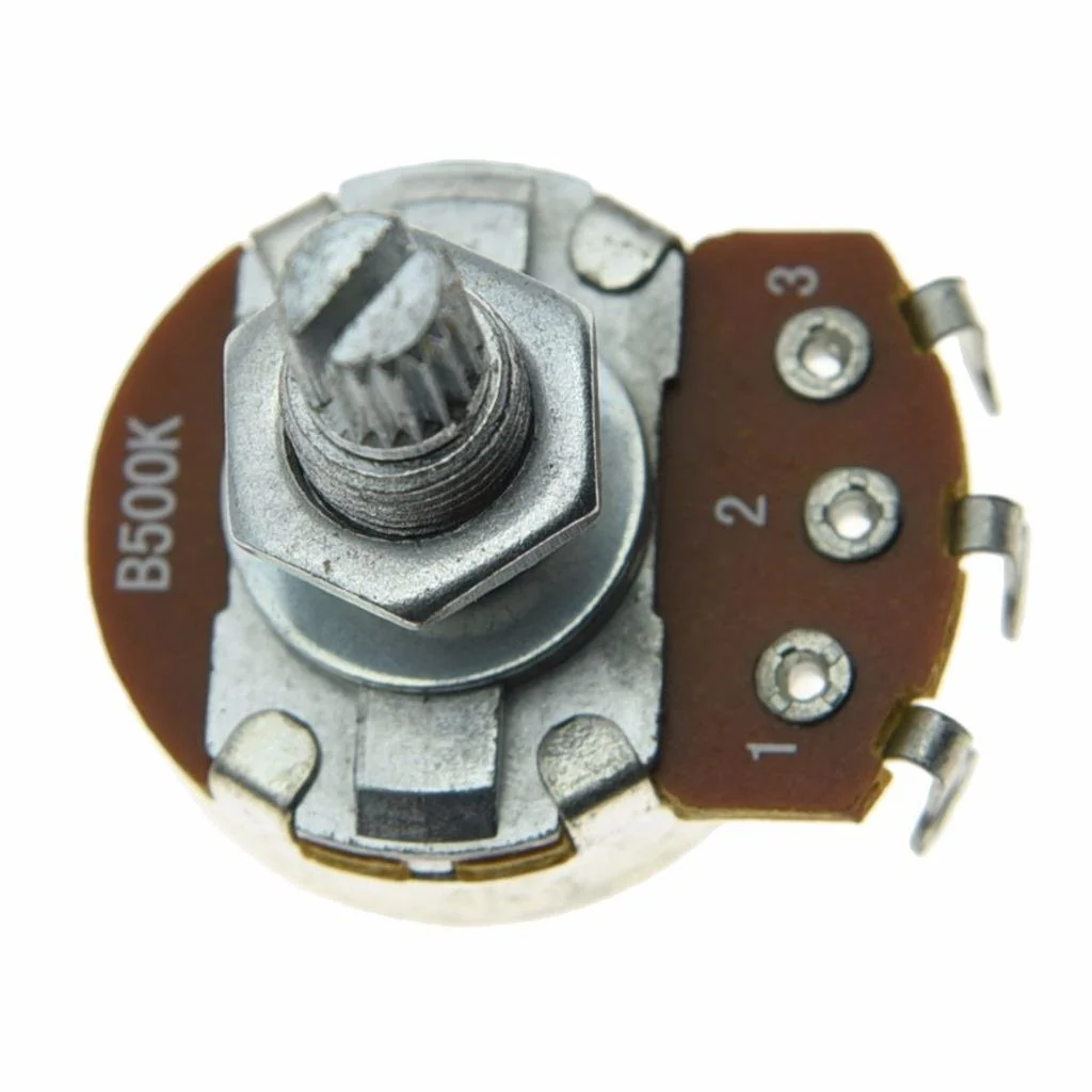 Dopro 5pcs Linear Guitar Pots Volume 500K Electric Guitar Large Pots 24mm Base with Long Split Shaft Guitar Potentiometer B500K Long 18mm Shaft - Image 2