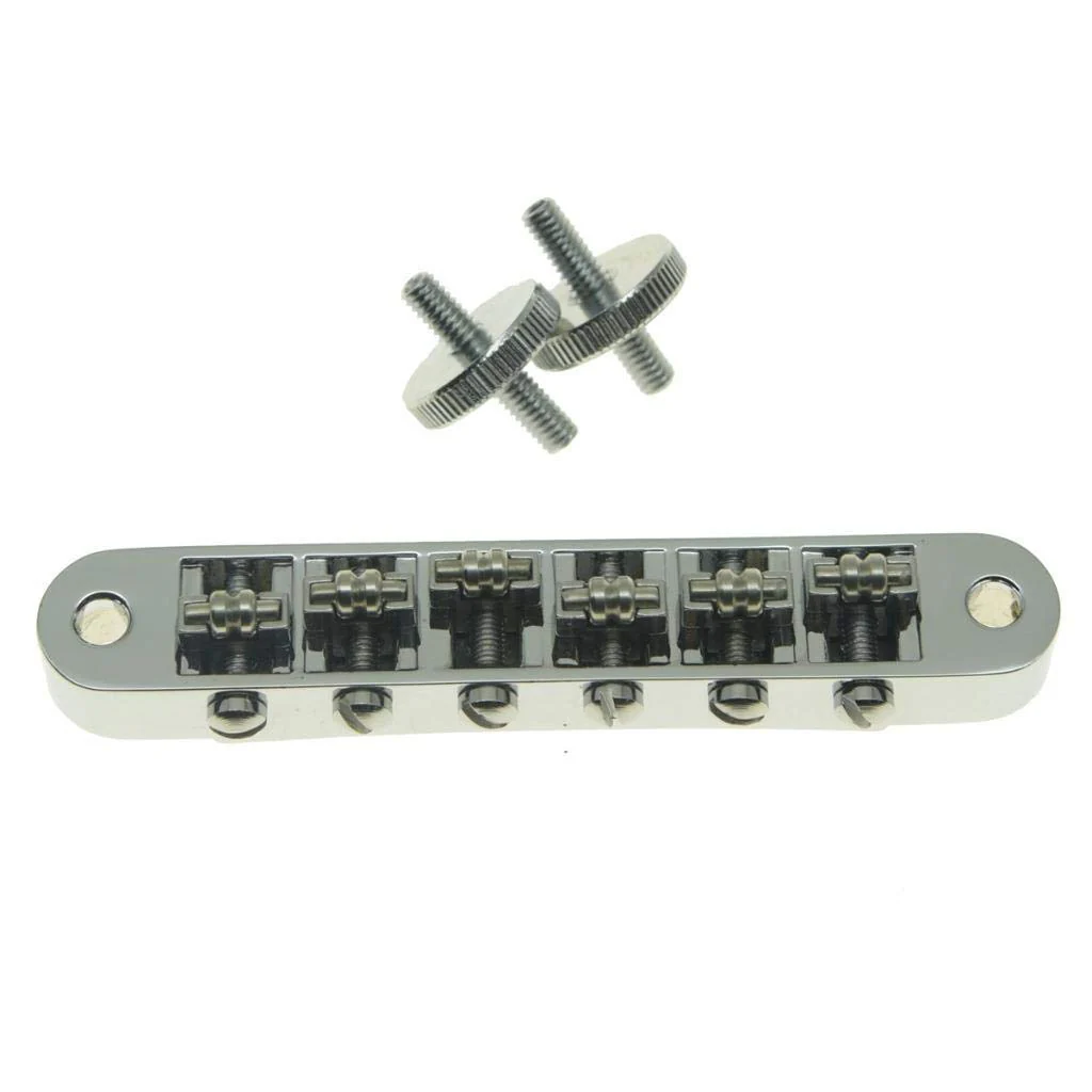 Dopro Chrome Guitar Roller Saddle Bridge Tune-O-Matic Bridge For USA Les Paul,SG,ES Dot,Gretsch Bigsby T-O-M with M4 Posts
