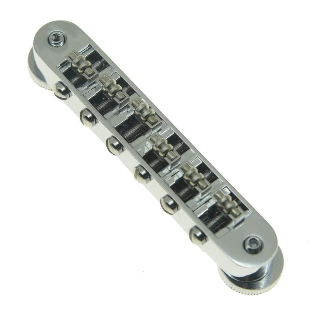 Dopro Chrome Guitar Roller Saddle Bridge Tune-O-Matic Bridge For USA Les Paul,SG,ES Dot,Gretsch Bigsby T-O-M with M4 Posts - Image 4
