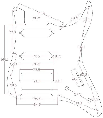 Dopro Guitar HSS Pickguard and Tremolo Trem Cover Back Plate fits Yamaha PACIFICA Guitar Black 3 Ply - Image 3