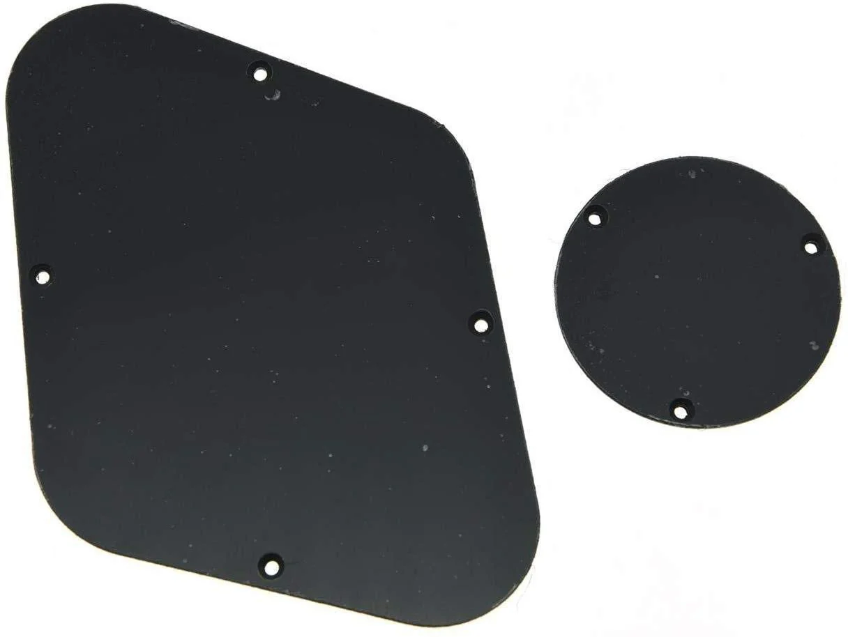 Dopro LP Rear Control Plate Switch Plate Cavity Cover For Epi Les Paul Solid Black 1 Ply