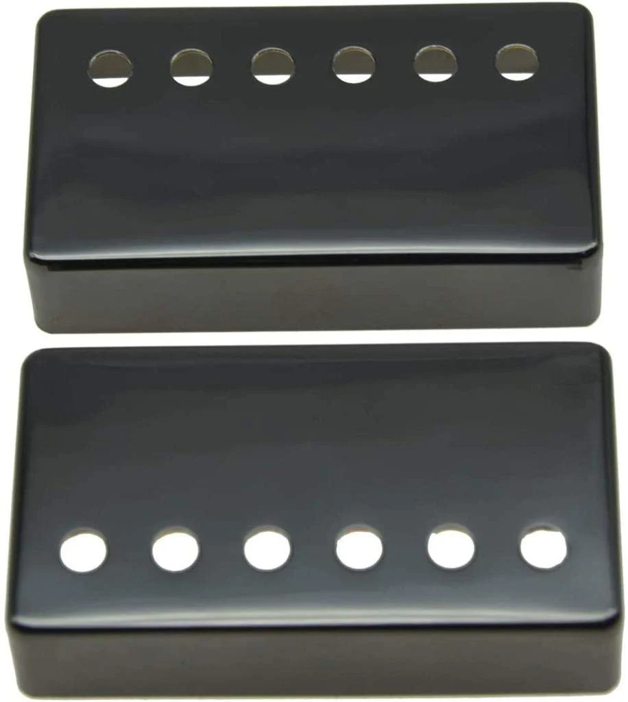 Dopro Set of 2 Metal Humbucker Guitar Pickup Cover Brass Humbucker Pickup Covers 50mm/52mm Pole Spacing for Epi Les Paul Blacklack Black