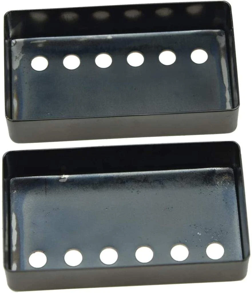 Dopro Set of 2 Metal Humbucker Guitar Pickup Cover Brass Humbucker Pickup Covers 50mm/52mm Pole Spacing for Epi Les Paul Blacklack Black - Image 5