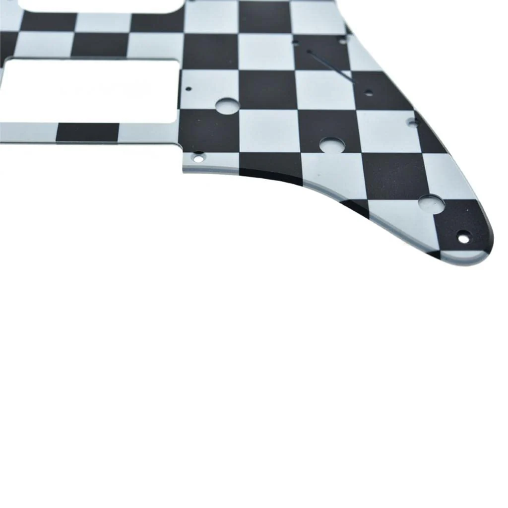 Dopro Strat HSS Guitar 3D Printed Single plastic pickguard for USA/Mexican FD Strat Black/White Grid - Image 3