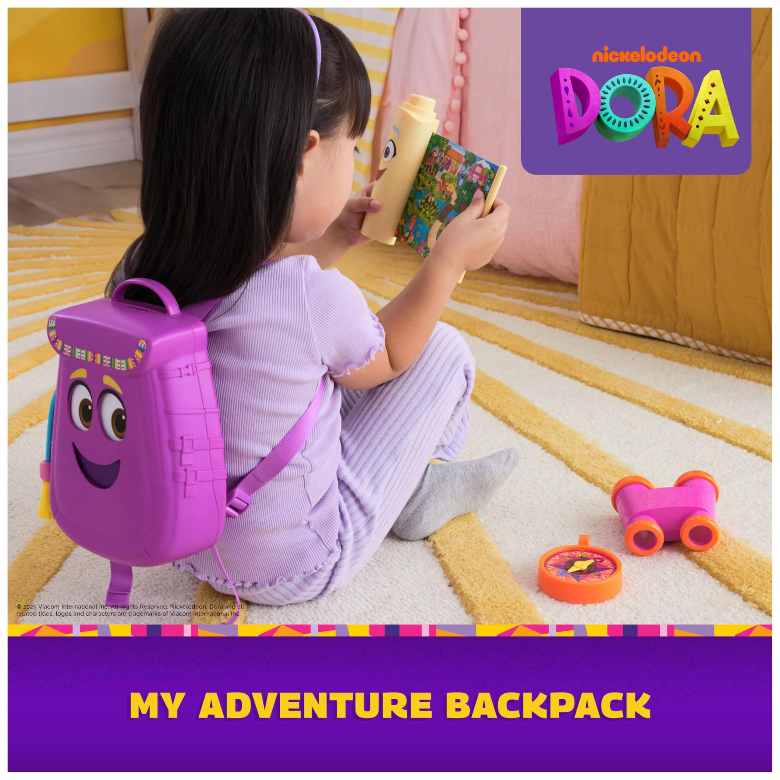 Dora, My Adventure Backpack, with Explorer Accessories‚ Toy Binoculars, Map & Compass, Kids Toys for Girls & Boys Ages 3 & Up - Image 2