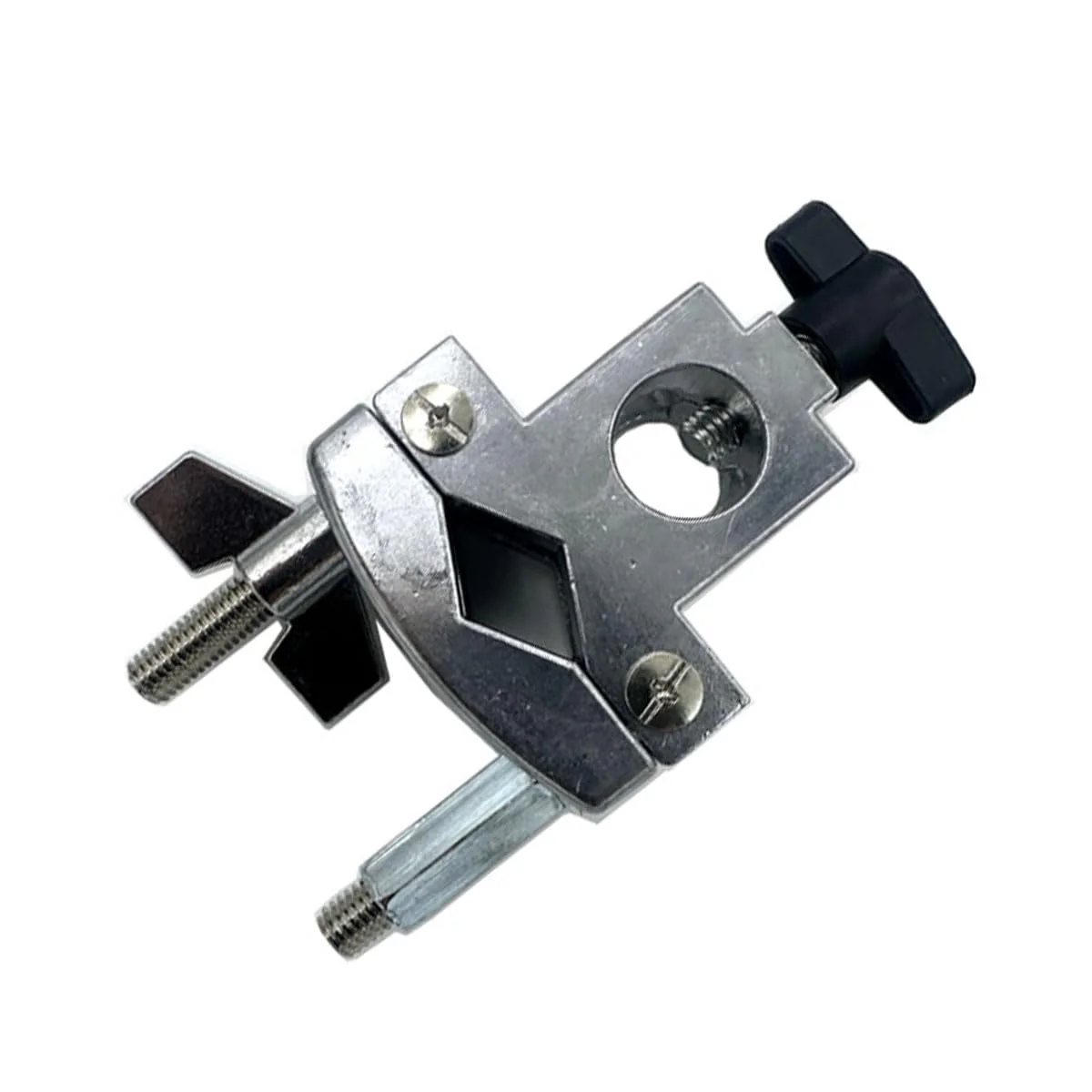 Double Bass Drum Hoop Attachment Clamp for Hi Hat Drum Cowbell Cymbal Mount, Tom Drum Hoop Clamp with 3/8" Z Shape Percussion Mount Rod Clip for Jam Block Tambourine - Image 3