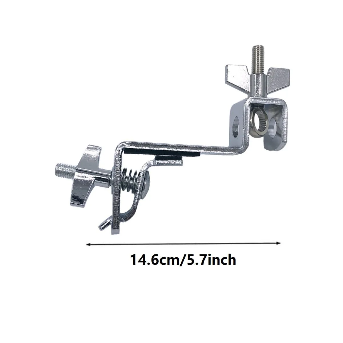 Double Bass Drum Hoop Attachment Clamp for Hi Hat Drum Cowbell Cymbal Mount, Tom Drum Hoop Clamp with 3/8" Z Shape Percussion Mount Rod Clip for Jam Block Tambourine - Image 5