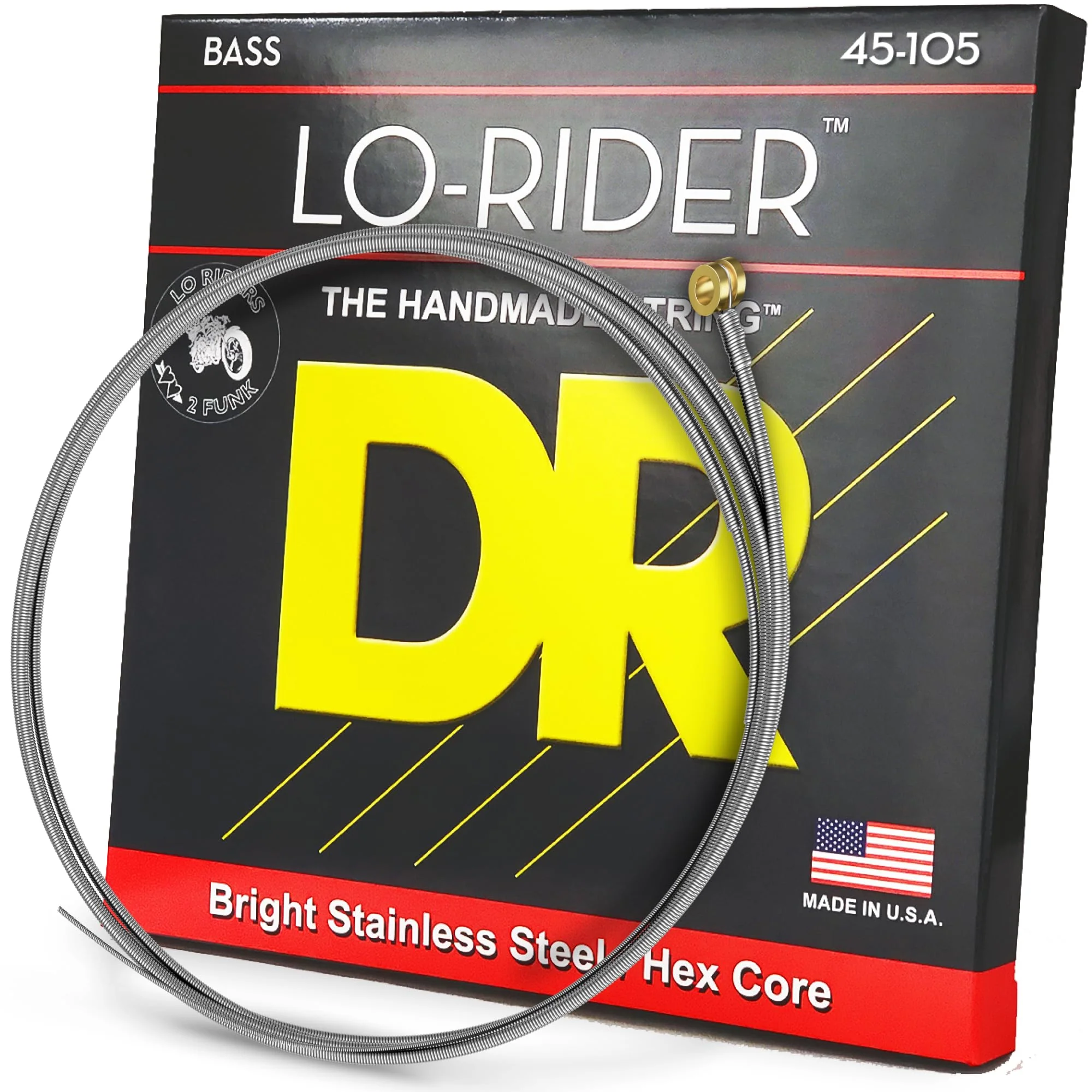 DR Strings Lo-Rider - Stainless Steel Hex Core Bass 45-105 .045-.105
