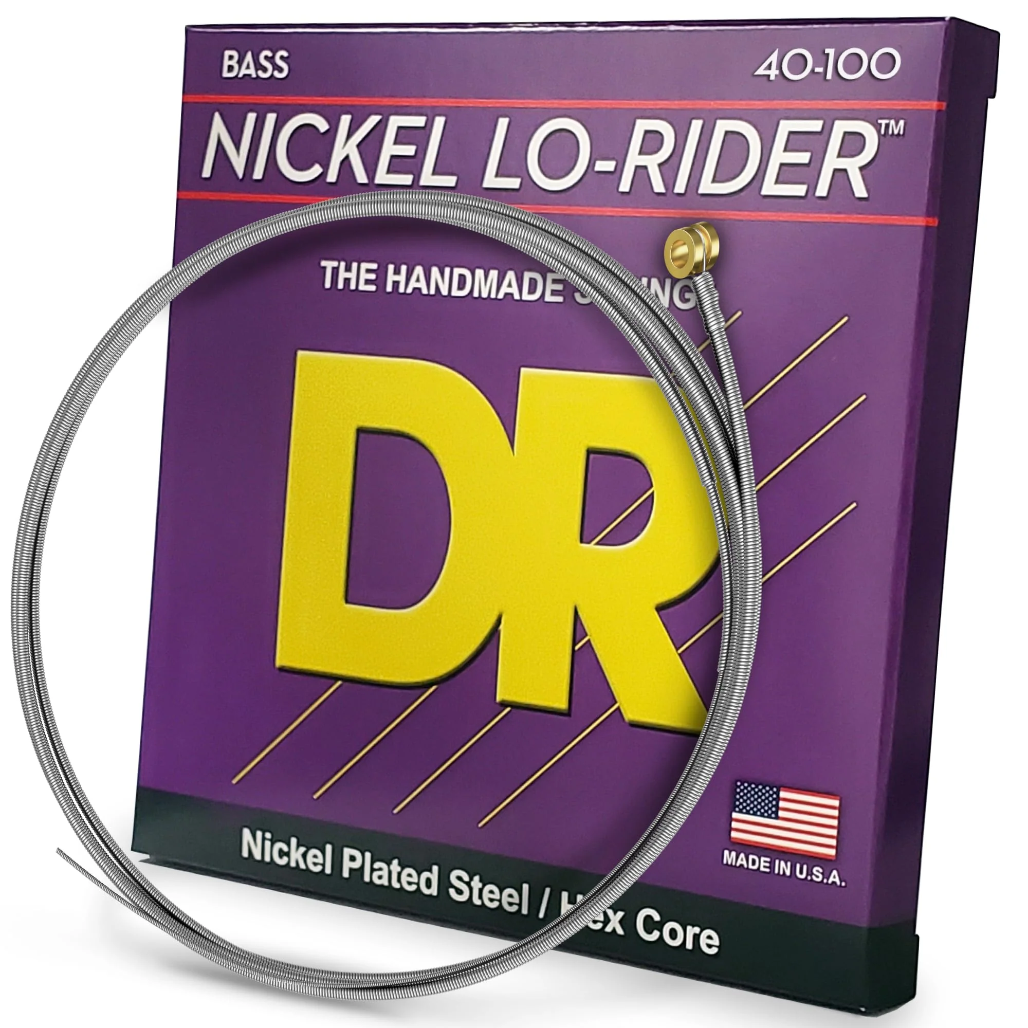 DR Strings Nickel Lo-Rider - Nickel Plated Hex Core Bass 40-100 (NLH-40) NICKEL LO-RIDER™: Light 40-100