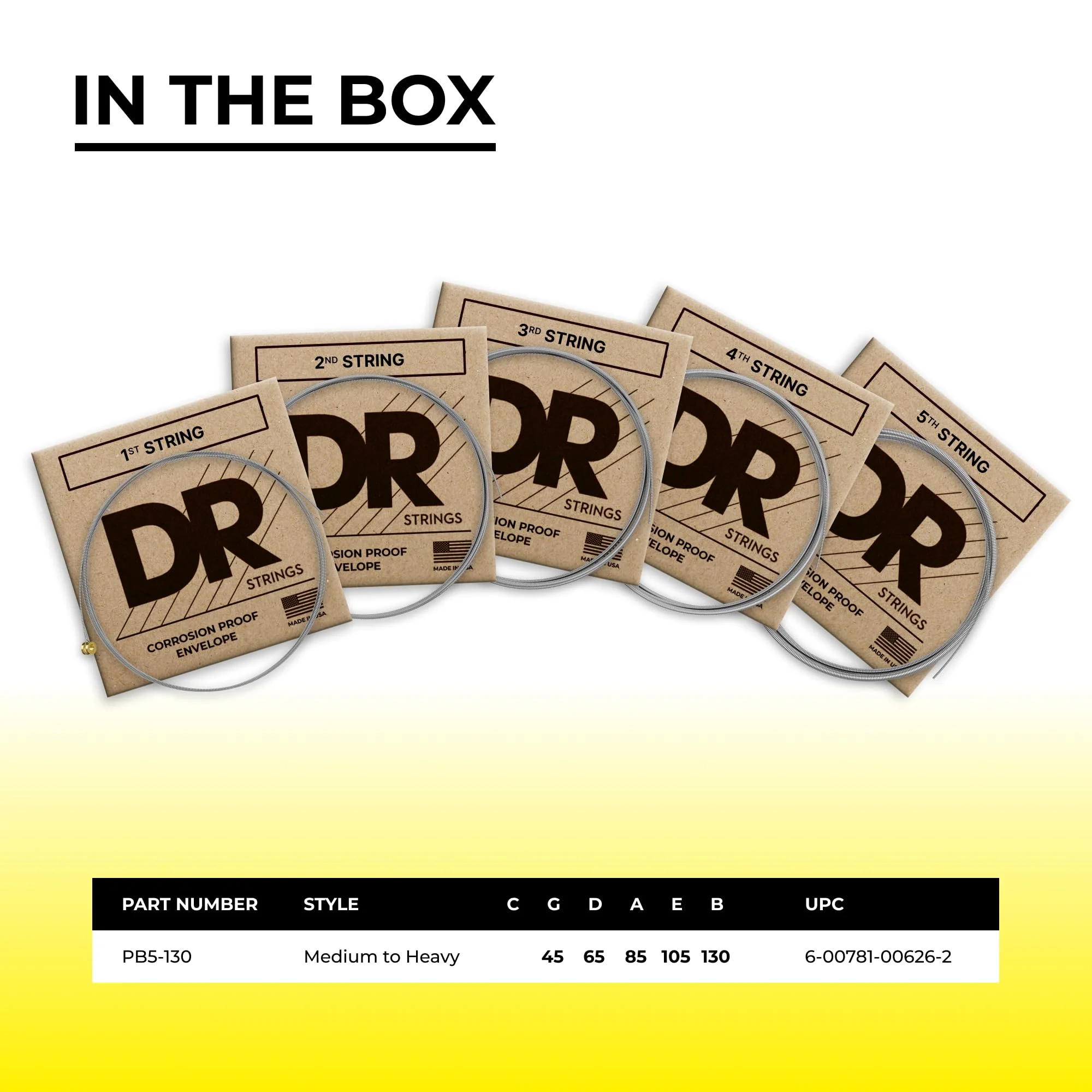 DR Strings PURE BLUES Bass Guitar Strings (PB5-130) - Image 4