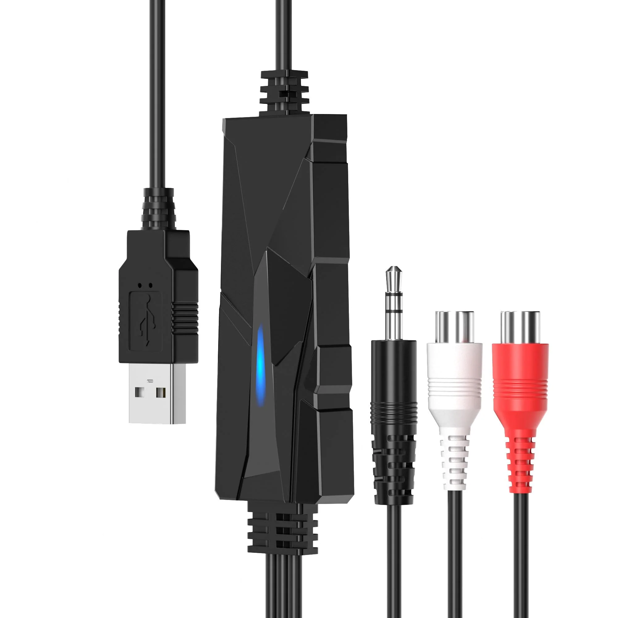 DriverGenius AudioXfer Series | USB Audio Capture Card Device | Convert Analog Cassette Audio to Digital MP3 with 3.5mm/RCA Inputs | Compatible with PC, Mac & Linux (AV202-B, 1-Pack) USB-A - Image 8
