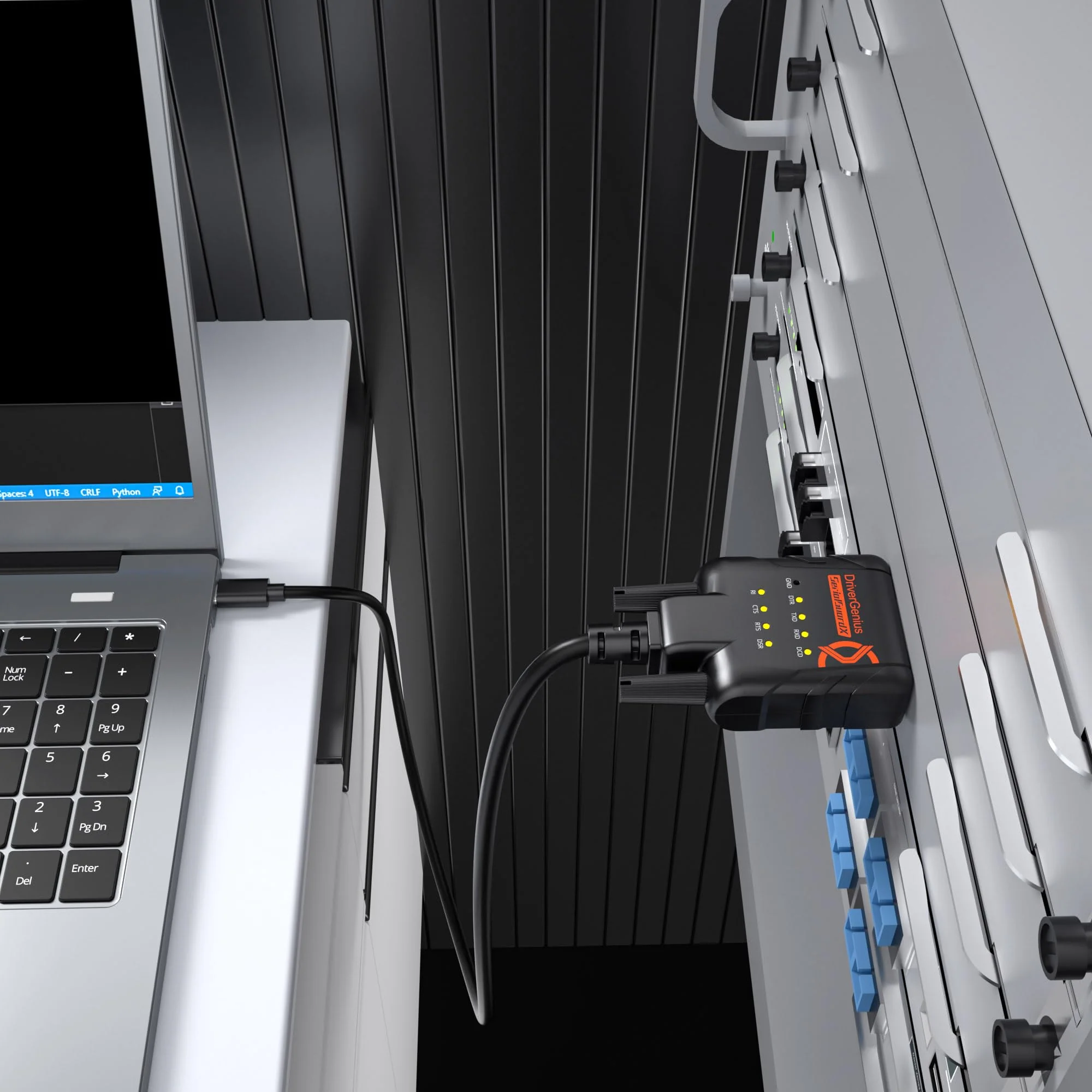 DriverGenius SerialGuardX Series | FTDI USB-C to RS232 Converter, 9 x Signal Monitoring LEDs, ESD-Protected - Supports Windows 11, macOS 15 & Linux, for Engineers and Technicians (RS232-ESD9C) SerialGuardX, 1-Port DB9 - Image 2